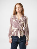 Rista Paisley Drop Blus - Burgundy