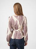 Rista Paisley Drop Blus - Burgundy
