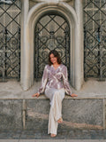 Rista Paisley Drop Blus - Burgundy