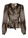 Rista Paisley Drop Blus - Dark Brown