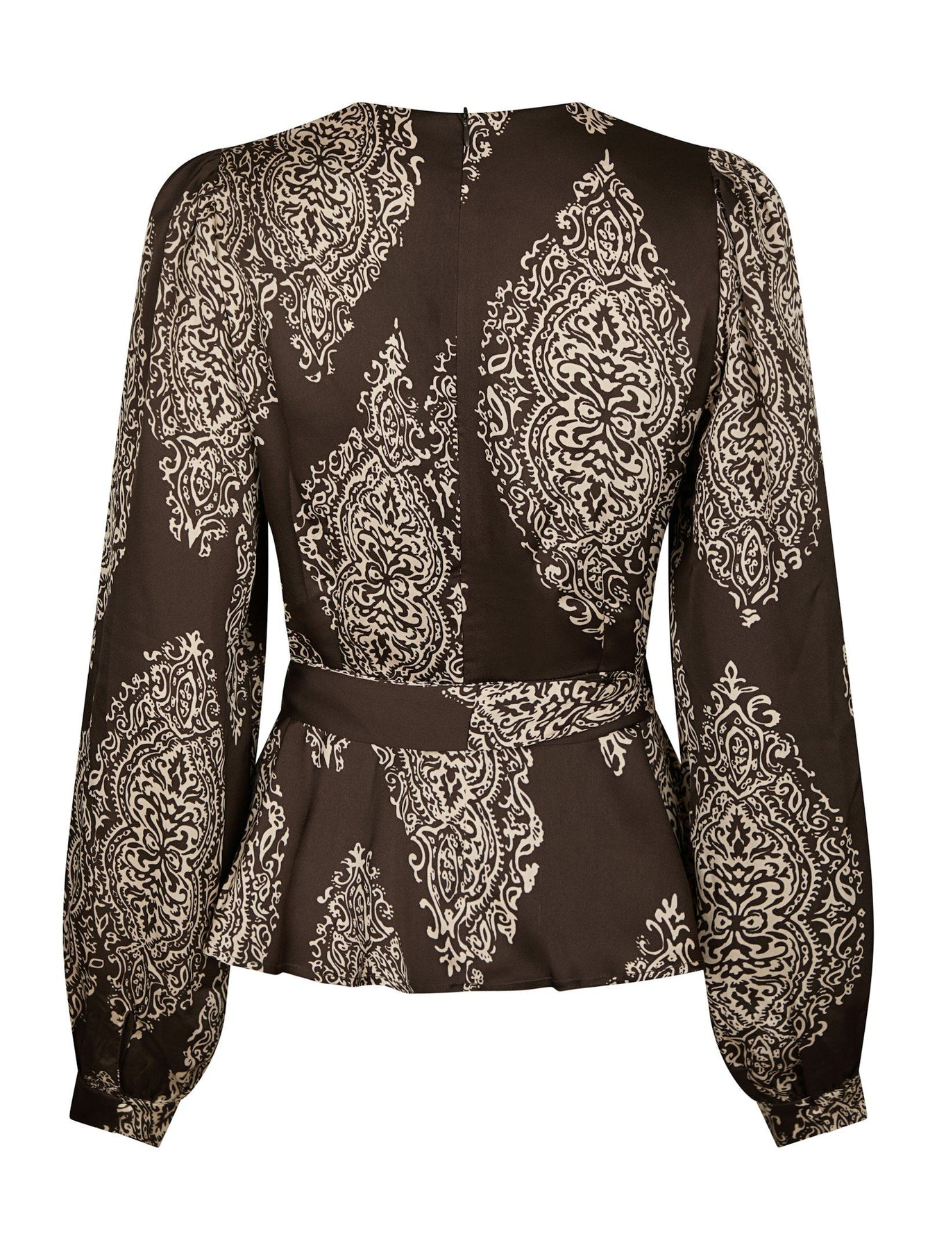 Rista Paisley Drop Blus - Dark Brown