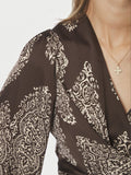 Rista Paisley Drop Blus - Dark Brown