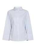Caroli Slim Stripe Shirt - Vit