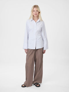 Caroli Slim Stripe Shirt - White
