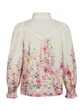 Calloma Blommig Blus - Elfenben