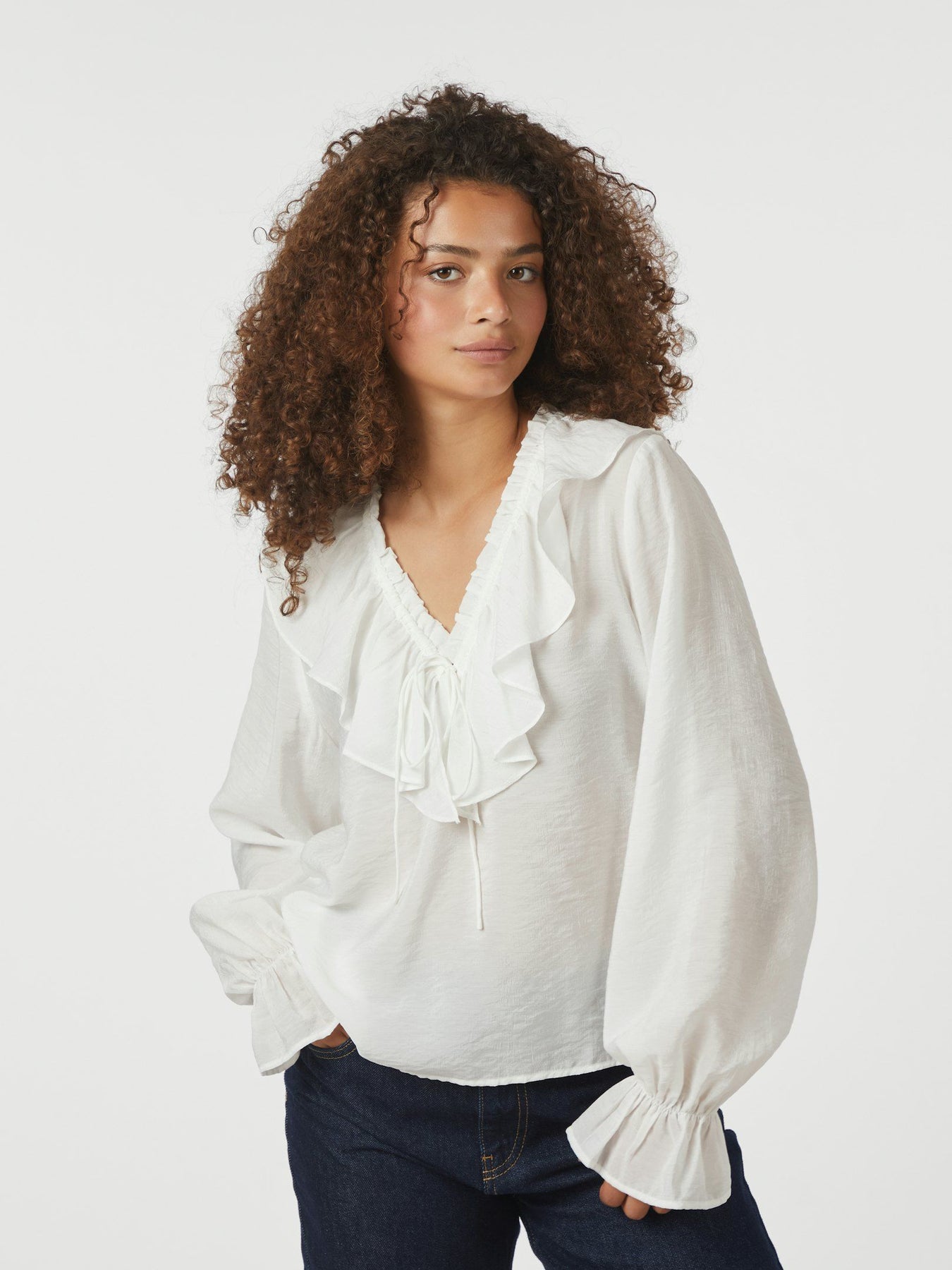 Aminea Ruffle Blouse - White