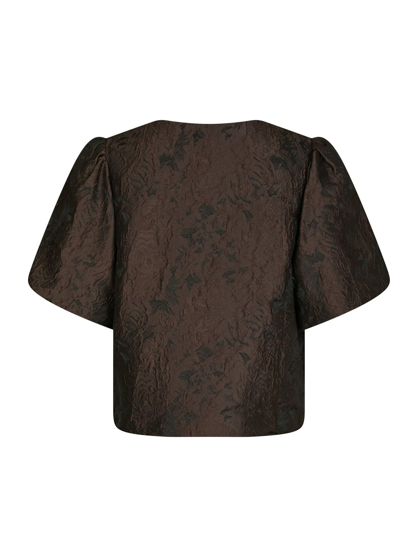 Aisa Brocade Blouse - Mörkbrun