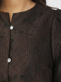 Aisa Brocade Blouse - Mörkbrun