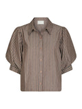 Etta Soft Stripe Stone Shirt - Brun