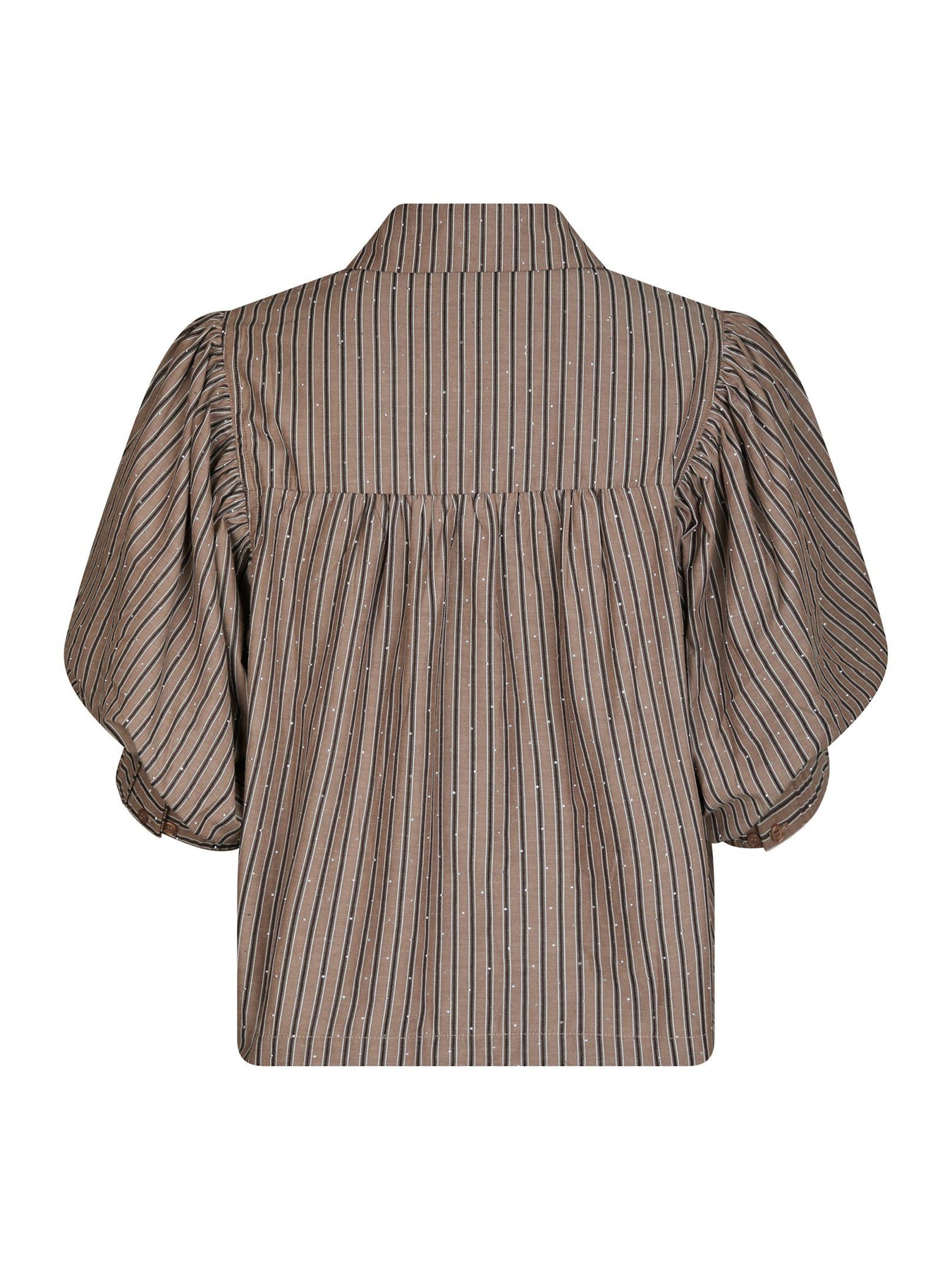 Etta Soft Stripe Stone Shirt - Brun