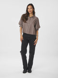 Etta Soft Stripe Stone Shirt - Brun