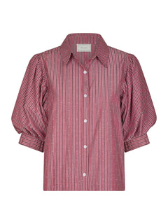 Etta Soft Stripe Stone Shirt - Dark Rose