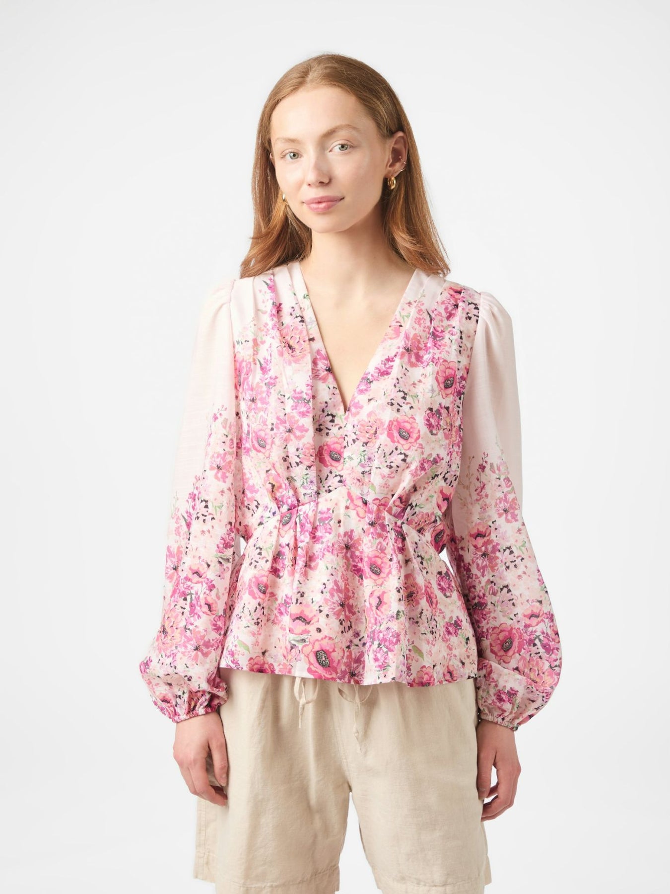 Fie Flower Print Blouse - Rose