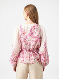 Fie Flower Print Blouse - Rose