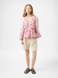 Fie Flower Print Blouse - Rose
