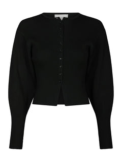 Briano Stitch Knit Cardigan - Black