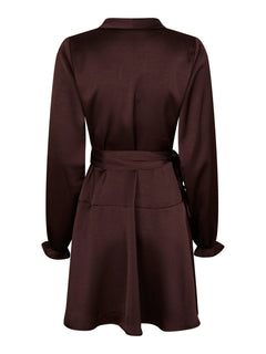 Colbie Heavy Sateen Dress - Burgundy