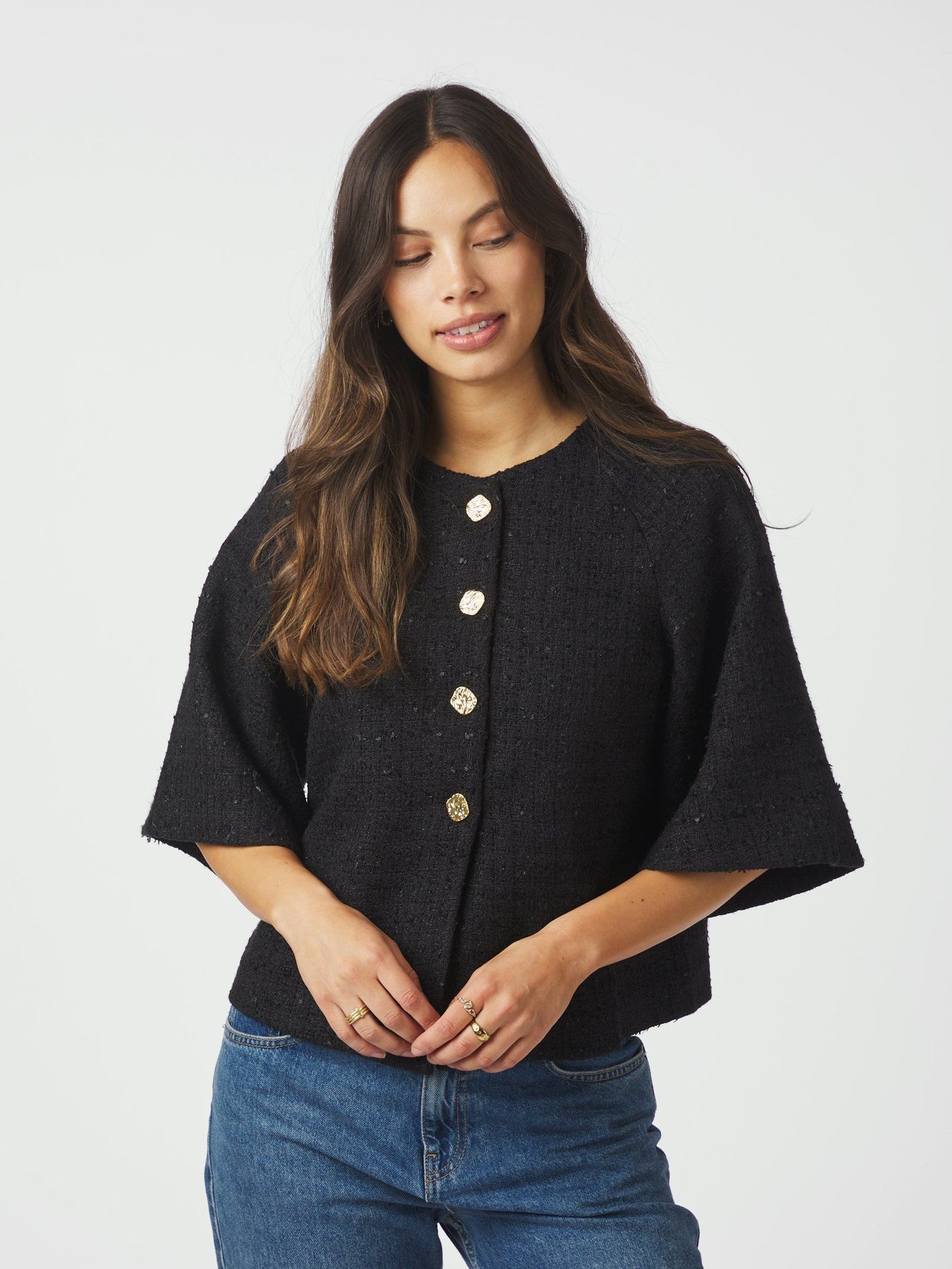 Rosella Boucle Mini Jacket - Svart