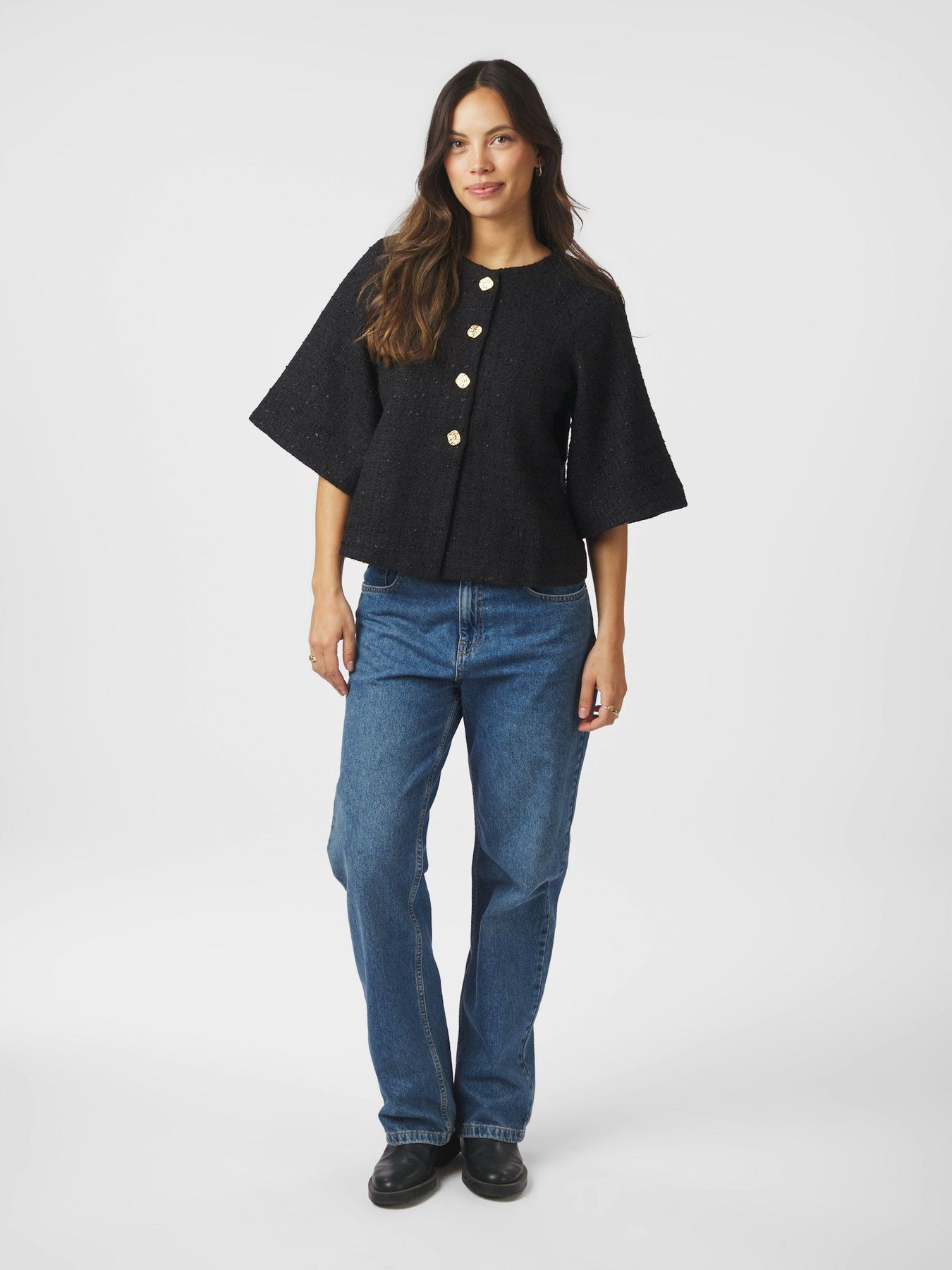 Rosella Boucle Mini Jacket - Svart