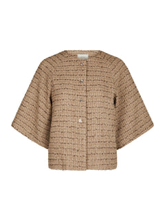 Rosella Boucle Mini Jacket - Taupe