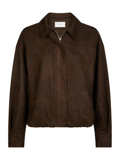 Rubby Faux Suede Jacket - Dark Brown