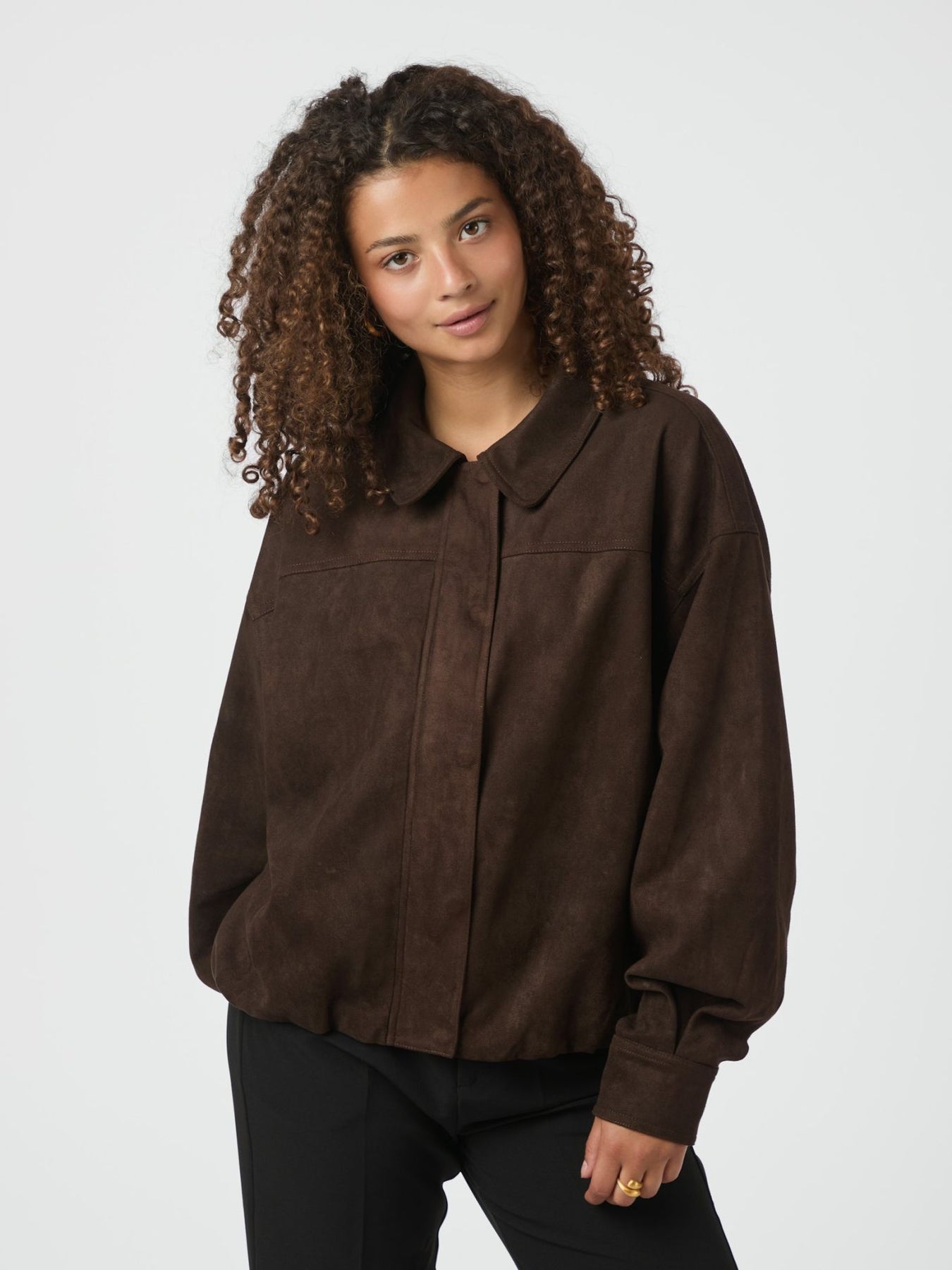 Rubby Faux Suede Jacket - Mörkbrun