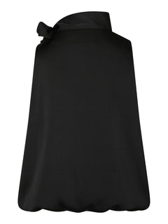 Veda Drapy Satin Top - Black