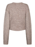 Ronia Fluffy Wrap Knit Kofta - Beige Melange