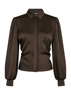 Fransala Heavy Sateen Shirt - Dark Brown