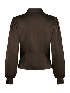 Fransala Heavy Sateen Shirt - Dark Brown