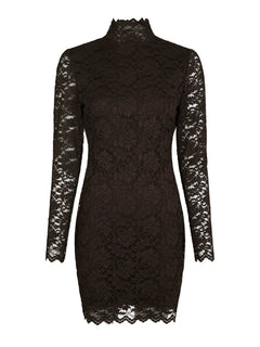 Lizette Laceflower Dress - Chocolate Brown
