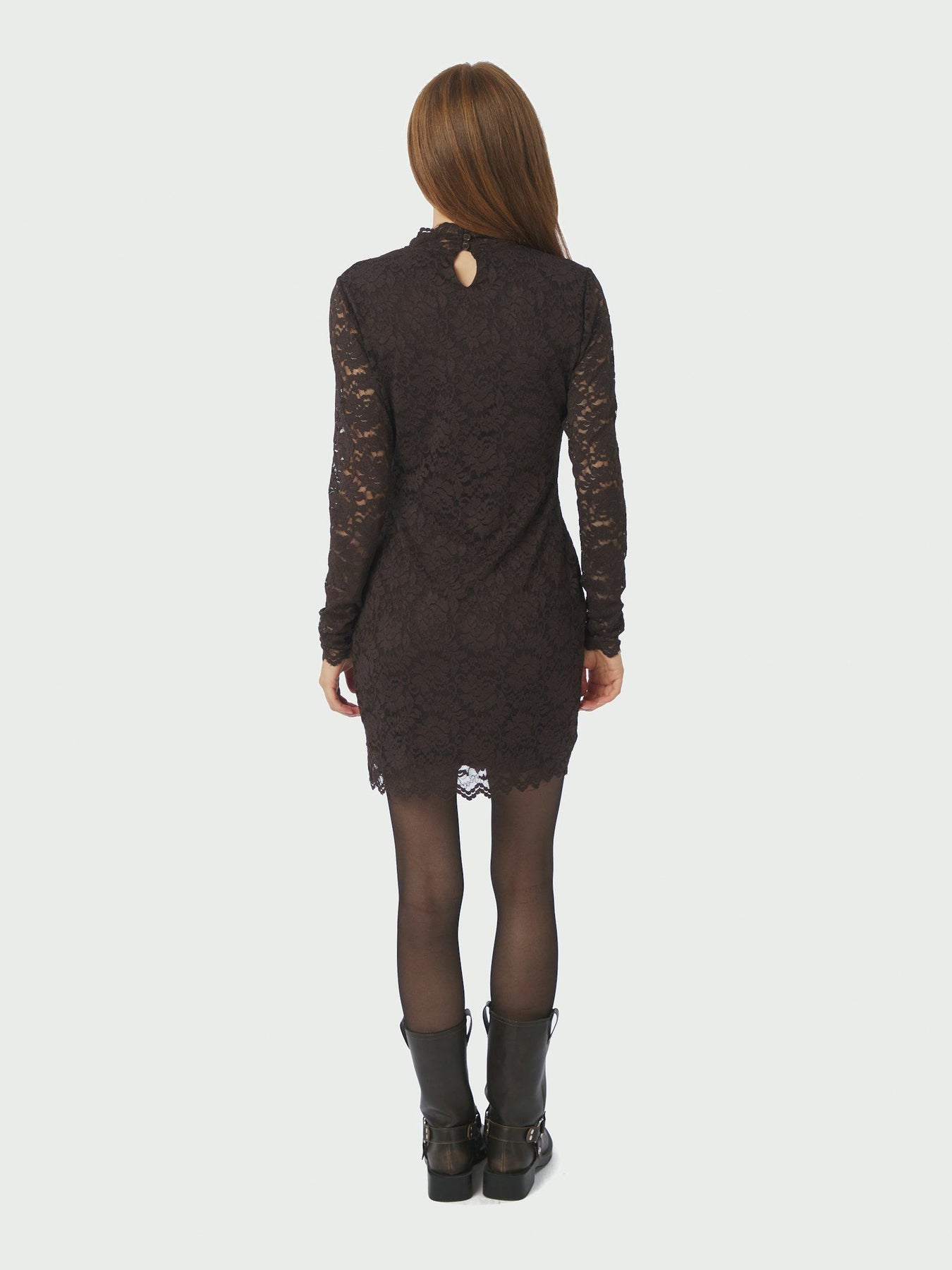 Lizette Laceflower Dress - Chokladbrun