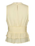 Ansol Solid Chiffon Top - Light Yellow