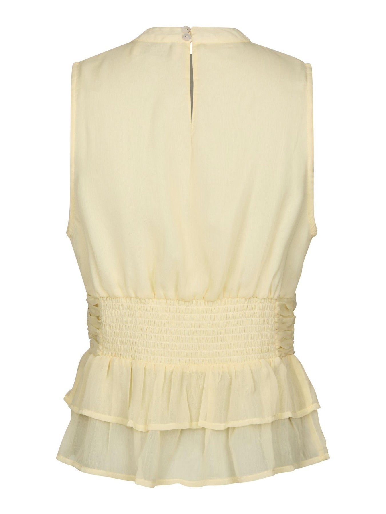 Ansol Solid Chiffon Top - Light Yellow