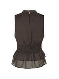 Ansol Chiffon Top - Mörkbrun