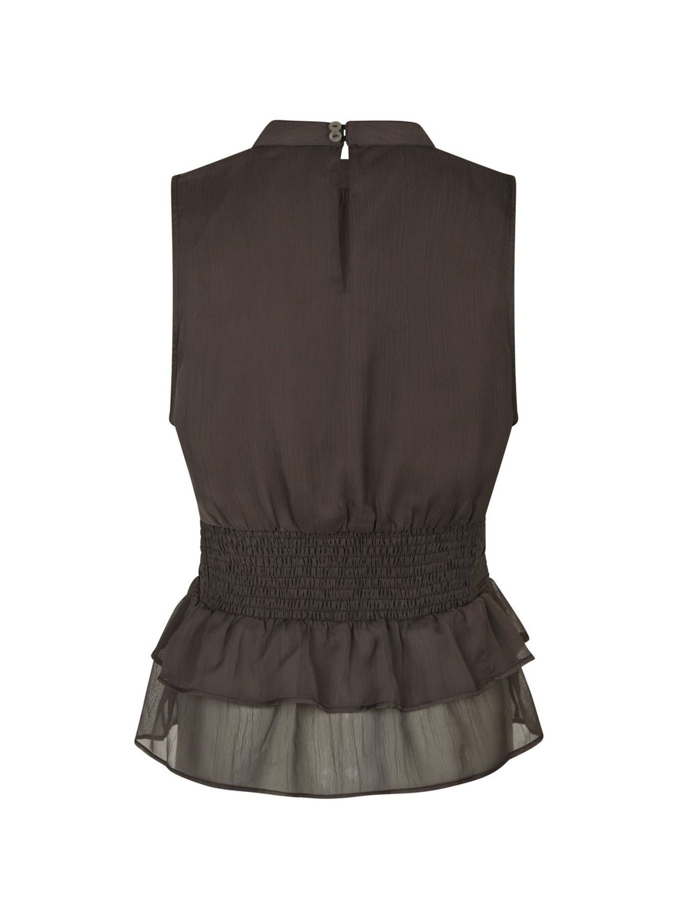Ansol Chiffon Top - Mörkbrun