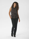 Ansol Chiffon Top - Mörkbrun