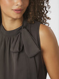 Ansol Chiffon Top - Mörkbrun