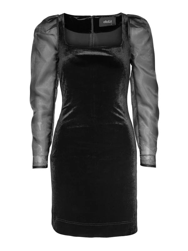 Alberte Velour Dress - Black
