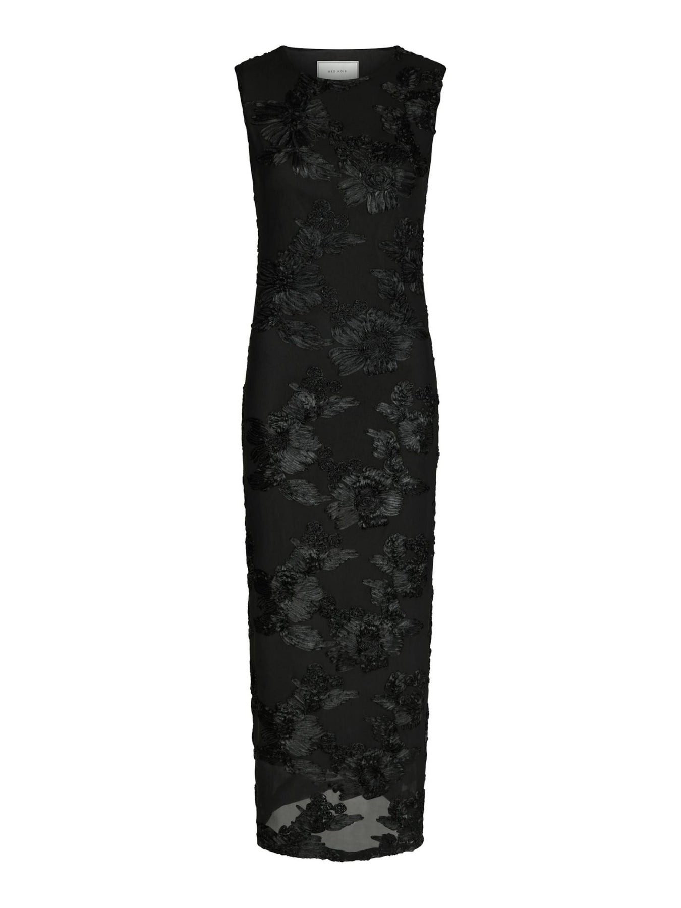 Tiranna Big Flower Mesh Dress - Svart