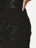 Tiranna Big Flower Mesh Dress - Svart