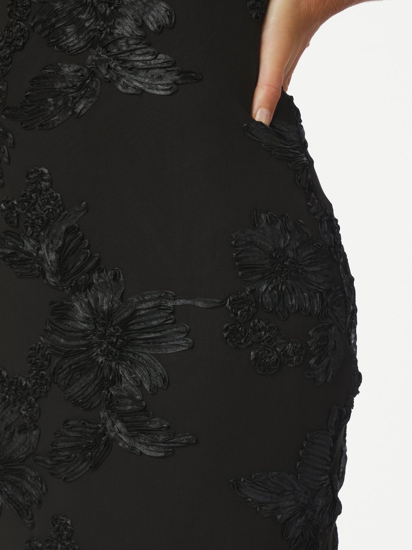 Tiranna Big Flower Mesh Dress - Svart