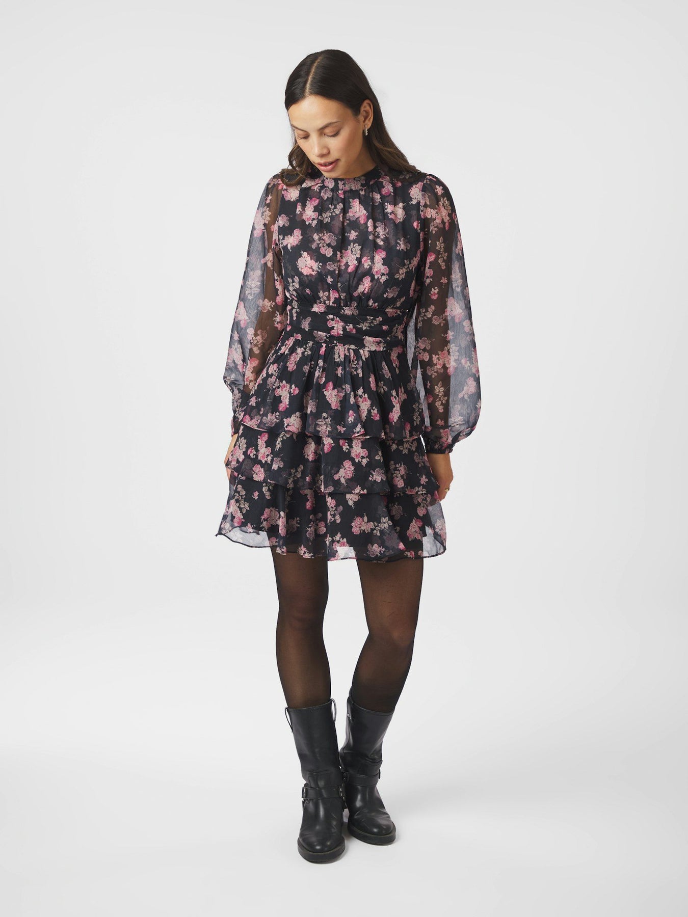 Mio Marigold Dress - Dark Navy