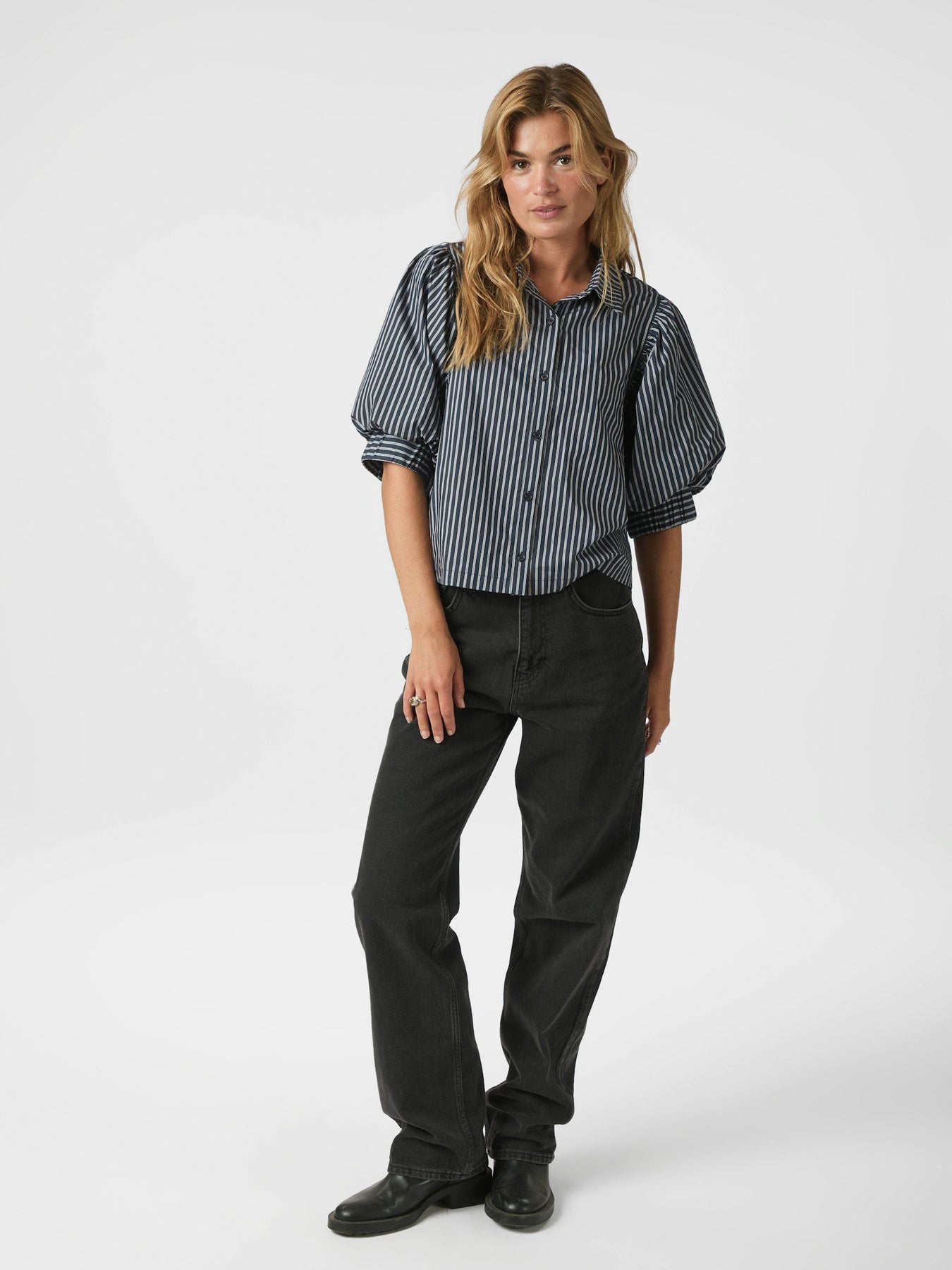 Etta Stripe Skjorta - Navy