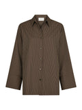 Dita Striped Line Skjorta - Mörkbrun