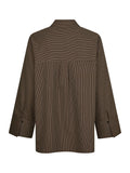 Dita Striped Line Skjorta - Mörkbrun