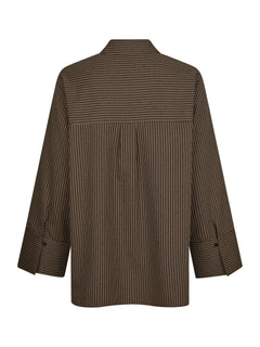 Dita Striped Line Shirt - Dark Brown