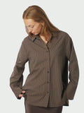 Dita Striped Line Skjorta - Mörkbrun