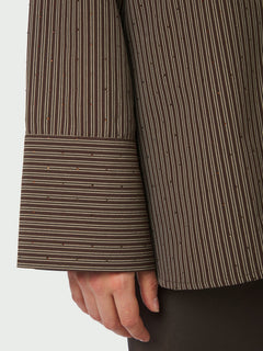 Dita Striped Line Shirt - Dark Brown