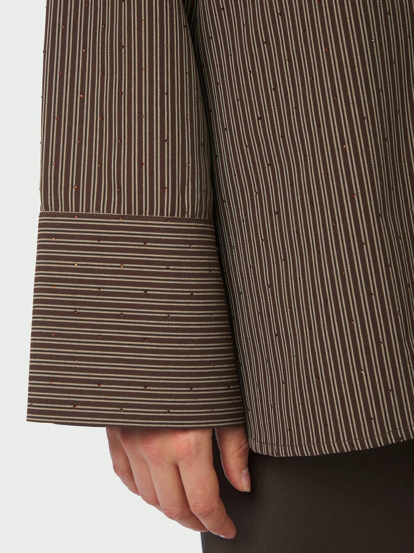 Dita Striped Line Skjorta - Mörkbrun